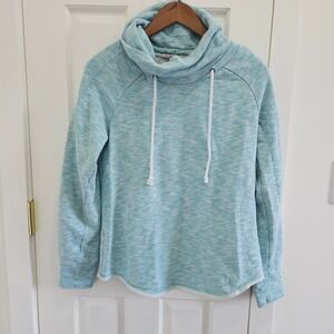 Gap Womens Aqua Blue Space Dye Cowl Neck Pullover Sweatshirt Size S RN54023